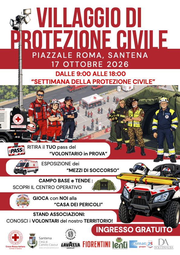 Locandina Villaggio di Protezione Civile Santena